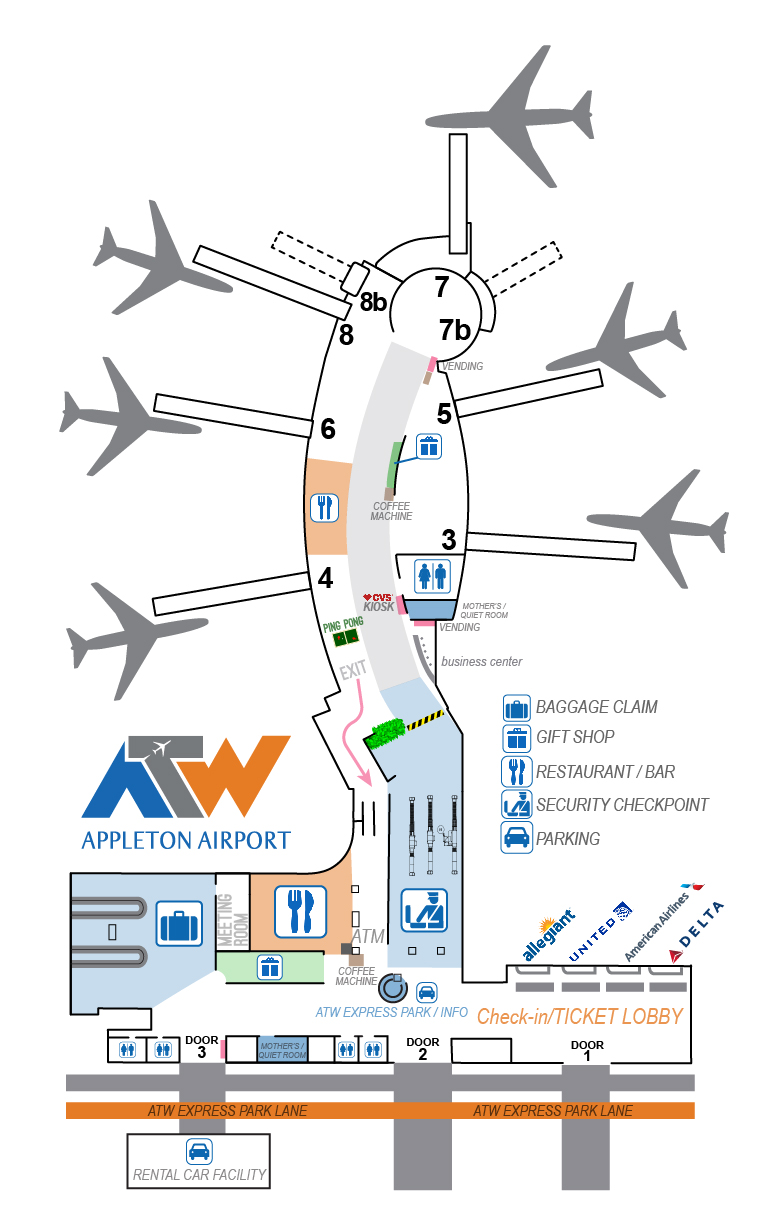 international airports map