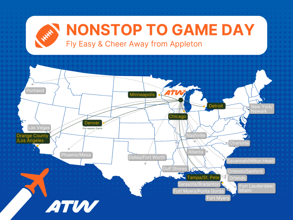 Route Map showing Game Day flights