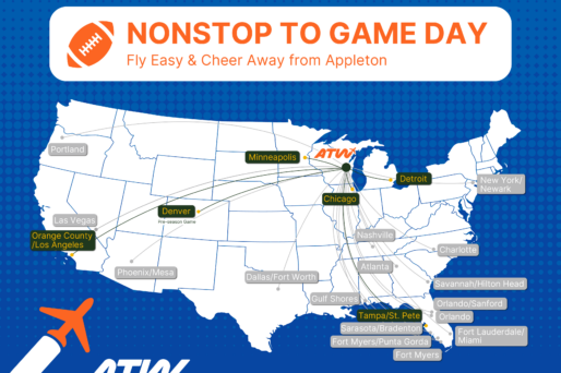 Route Map showing Game Day flights